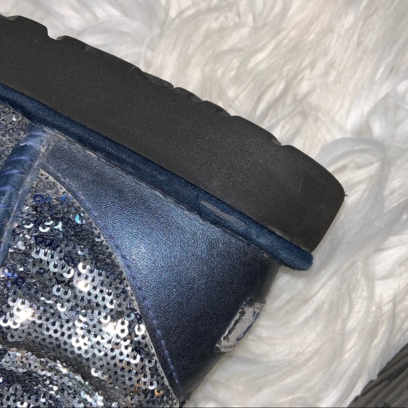 UGG Sequin Blue Classic Short Boots Size 8 - Picture 4 of 11